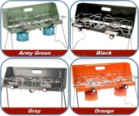 OTGS-202 Portable 2-Burner Butane Stove with Folding Lid and Stand