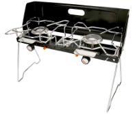 OTGS-202 Portable 2-Burner Butane Stove with Folding Lid and Stand