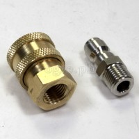 PWQ-01BS 1/4” Quick Connect Coupler Set (Brass/Stainless)
