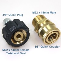 PWQ-03 M22 x 3/8 Pressure Washer Quick Connect Coupler Set A