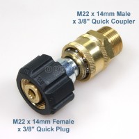 PWQ-03 M22 x 3/8 Pressure Washer Quick Connect Coupler Set A