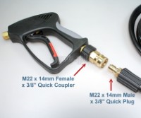 PWQ-04 M22 x 3/8 Pressure Washer Quick Connect Coupler Set B