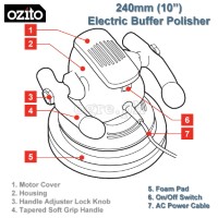 OZBP110WA 240mm (10”) Electric Buffer Polisher (Refurbished Australian Surplus)