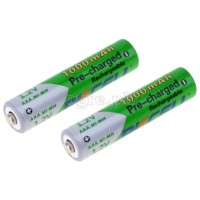 AAA1000 Pre-Charged 1.2V AAA 1000mAh Ni-MH Rechargeable Battery 2-Pack / 4-Pack