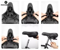 AQ-6090 Wide Rainproof Bike Saddle with High Density Memory Foam and Reflector Band