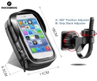 B31-BK Waterproof 360° Bike Handlebar Bag with 6.0 Inch TouchScreen Phone Case