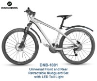 DNB-1001 Universal Front and Rear Retractable Mudguard Set with LED Tail Light