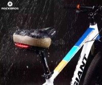 FU-3300L Wide Rainproof Bike Saddle with High Density Memory Foam and Built-In Tail Light