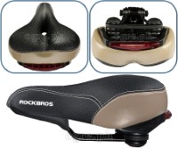FU-3300L Wide Rainproof Bike Saddle with High Density Memory Foam and Built-In Tail Light