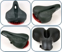 FU-5700L Rainproof Bike Saddle with High Density Memory Foam and Built-In Tail Light