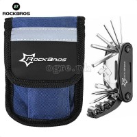 GJ9809 Portable Bike Tire Repair Kit with 16-in-1 Folding Tools Set