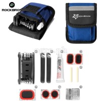 GJ9809 Portable Bike Tire Repair Kit with 16-in-1 Folding Tools Set
