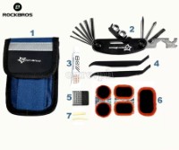 GJ9809 Portable Bike Tire Repair Kit with 16-in-1 Folding Tools Set