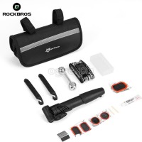 GJ9816 Portable Bike Tire Repair Kit with 16-in-1 Folding Tools Set and Mini Air Pump