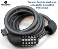 L50115 5-Digit Code Type Anti-Theft Cable Lock 1.5m with Mounting Bracket
