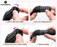 RKS570 5-Digit Combination Code 570mm Anti-Theft  Cable Lock