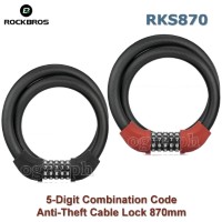 RKS870 5-Digit Combination Code 870mm Anti-Theft  Cable Lock