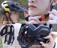 TS-39 Lightweight Cycling Helmet with Extra Long Removable Brim