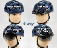 TT-16 Cycling Helmet with Removable Brim and Polarized Goggles