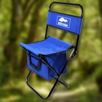 L162 Folding Mini Chair with Backrest and Zippered Compartment For Kids (29x33x59cm)