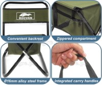 L162 Folding Mini Chair with Backrest and Zippered Compartment For Kids (29x33x59cm)