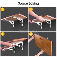 FSB-01SS Premium Quality 90° Folding Shelf Brackets 1 Pair Heavy Load Bearing (8”~14” 304 Stainless Steel)