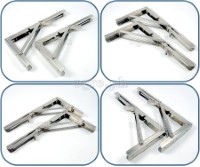 FSB-01SS Premium Quality 90° Folding Shelf Brackets 1 Pair Heavy Load Bearing (8”~14” 304 Stainless Steel)