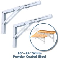 FTB-01PC High Quality 90° Folding Table Brackets 1 Pair Heavy Load Bearing (16”~24” Powder Coated Steel)