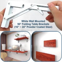 FTB-01PC High Quality 90° Folding Table Brackets 1 Pair Heavy Load Bearing (16”~24” Powder Coated Steel)
