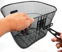 BSK-MM02BS Metal Mesh Basket with Full Set Mounting Hardware (Headset Bracket and Front Axle Support Bar)