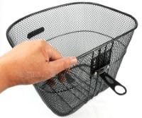 BSK-MM02BS Metal Mesh Basket with Full Set Mounting Hardware (Headset Bracket and Front Axle Support Bar)