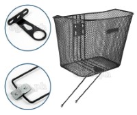BSK-MM02BS Metal Mesh Basket with Full Set Mounting Hardware (Headset Bracket and Front Axle Support Bar)