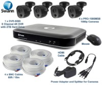 SWDVK-855804 4-Camera 8-Channel 4K Ultra HD DVR Security System with 2Tb DVR (Refurbished Australian Surplus)