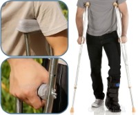 TB-2208Y Heavy Duty Adjustable Aluminum Alloy Medical Axillary Crutches 1 Pair (0.8mm Thick Tubing)