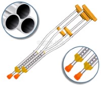 TB-2208Y Heavy Duty Adjustable Aluminum Alloy Medical Axillary Crutches 1 Pair (0.8mm Thick Tubing)