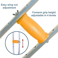 TB-2208Y Heavy Duty Adjustable Aluminum Alloy Medical Axillary Crutches 1 Pair (0.8mm Thick Tubing)