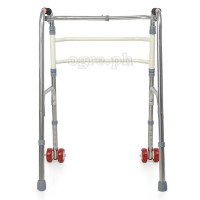 TB-293397 Stainless Steel Adult Walker with Dual Cross Braces and Front Wheels