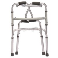 TB-297392 Aluminum Adult Walker with Removable Seat, 4 Fixed Legs, and 2 Front Legs with 5-inch Wheels