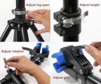 RS-100 Professional Bike Repair / Maintenance Stand with Collapsible 4-Legged Base and Quick-Release Adjustments