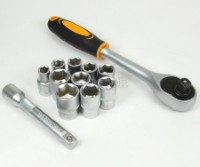 15152 12pcs 1/2″ Ratchet Handle With Sockets Set