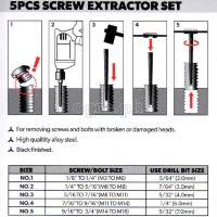 33505 5pcs Screw Extractor Set