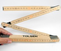 35046 Folding Wood Metric Ruler 2m