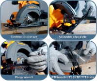 87225 20V Cordless 165mm Circular Saw (Battery and Charger NOT INCLUDED)