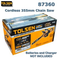 20v Cordless 355mm Brushless Chain Saw (Battery and Charger NOT INCLUDED)