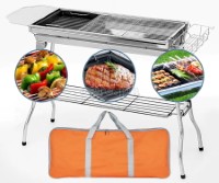 HF-JW001 Foldable Stainless Steel Barbecue Grill (Deluxe Full Set Edition with Storage Bag)