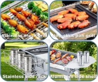 HF-JW001 Foldable Stainless Steel Barbecue Grill (Deluxe Full Set Edition with Storage Bag)
