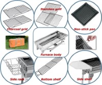 HF-JW001 Foldable Stainless Steel Barbecue Grill (Deluxe Full Set Edition with Storage Bag)