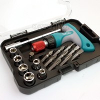 TACSD30181 18 Pcs T-Handle Ratchet with Bits Set