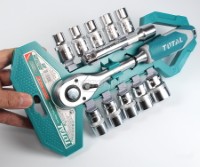 THT141121 12pcs 1/2″ Drive Ratchet Handle with Sockets Set