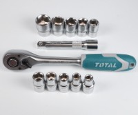 THT141121 12pcs 1/2″ Drive Ratchet Handle with Sockets Set